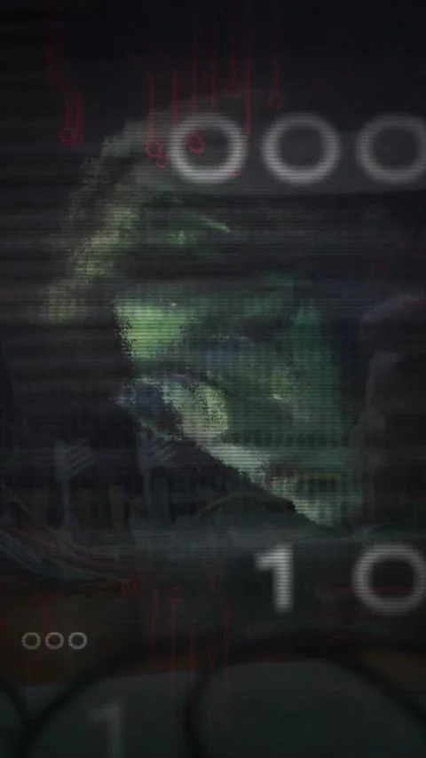 Binary code and circuit animation over person working on computer Stock Footage 319416057