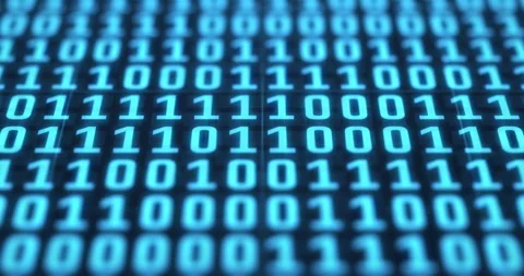 Binary, code and computer language with numbers above for cyber message Stockbeeldmateriaal 284308735