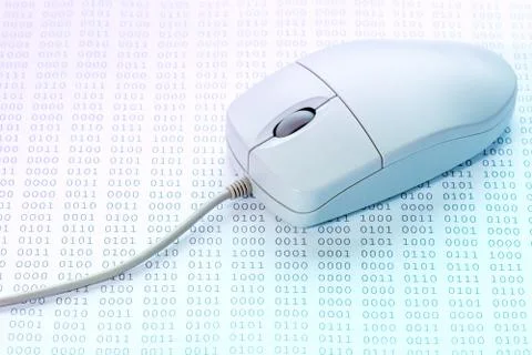 Binary code and computer mouse 스톡 사진