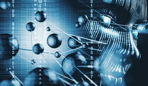 Binary code and cyberspace concept イラスト素材