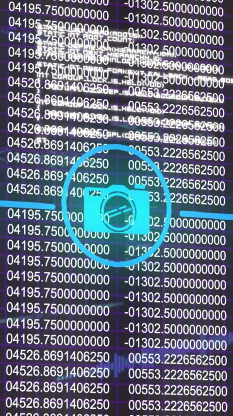 Binary code and data processing animation over digital network symbols Stock Footage 319617429