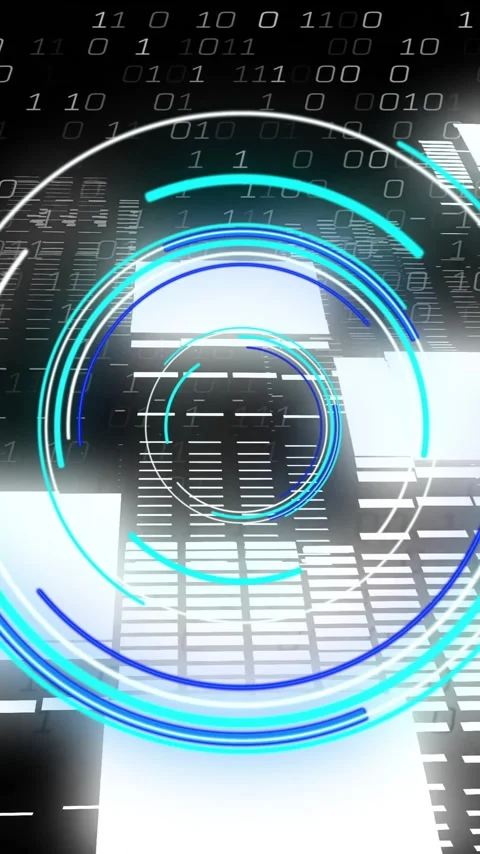 Binary code and digital interface animation over futuristic cityscape Stock-Footage 342915877