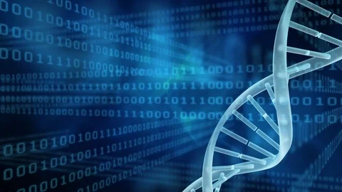 Binary code and dna helix Stock Footage 104944467