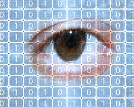 Binary code and eye イラスト素材