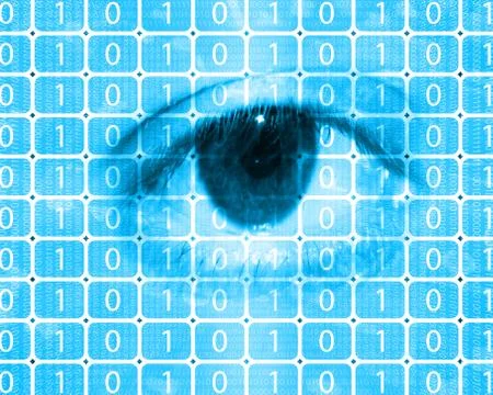 Binary code and eye イラスト素材