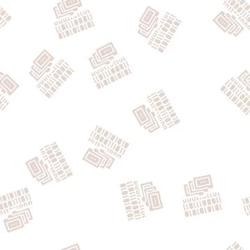 Binary code and folders glyph seamless pattern Stock Illustration