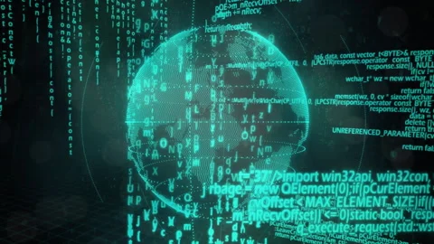 Binary code and programming text overlay digital globe with green matrix Stock Footage 305080237