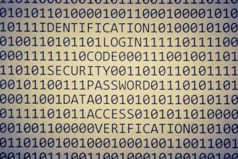 Binary code and words Stock Photos