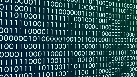 Binary code animated background blue green Видео 298929229