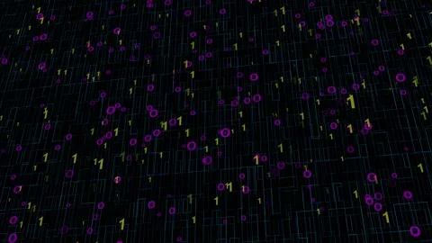 Binary Code Animation Background. Binary code black and blue background wit.. Stock Footage 290073791