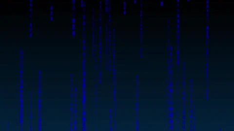 Binary code animation with blue falling numbers matrix style. Binary code d.. Stock Footage 341128109