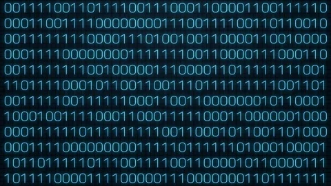 Binary Code Animation Neon Digital Data Background Technology Futuristic Grid Stock Footage 332447168