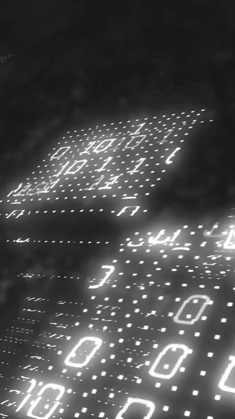Binary code animation over abstract digital background Stock Footage 320093963