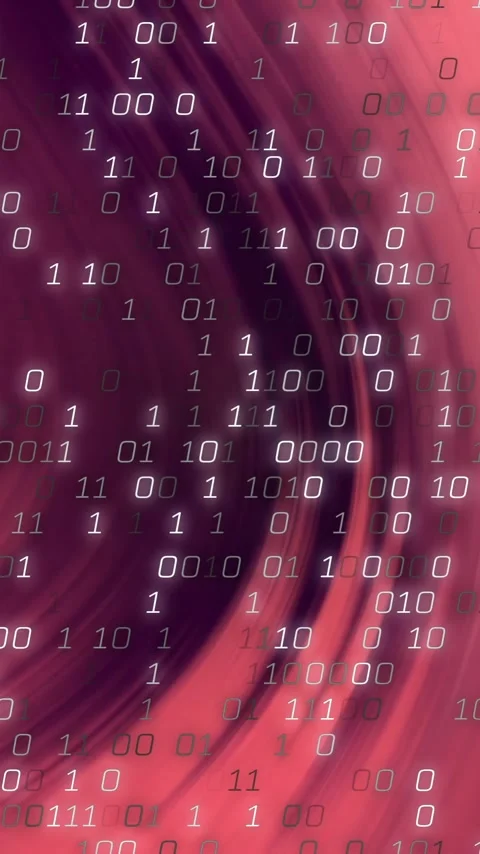 Binary code animation over swirling red and purple abstract background 스톡 동영상 343682653