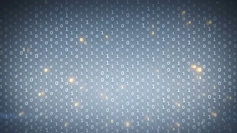 Binary code array with glowing symbols seamless loop 3D render animation 動画素材 99195892