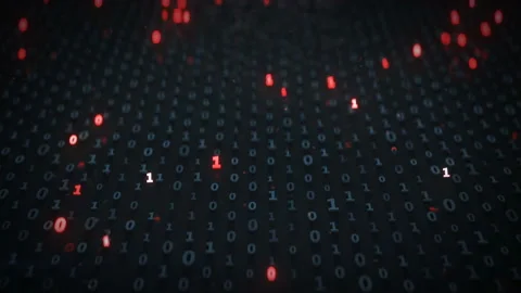 Binary code array with zeros and ones seamless loop 3D render animation Stock Footage 120429547