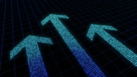 Binary code arrow, data transmission and development Stock Footage 132633949