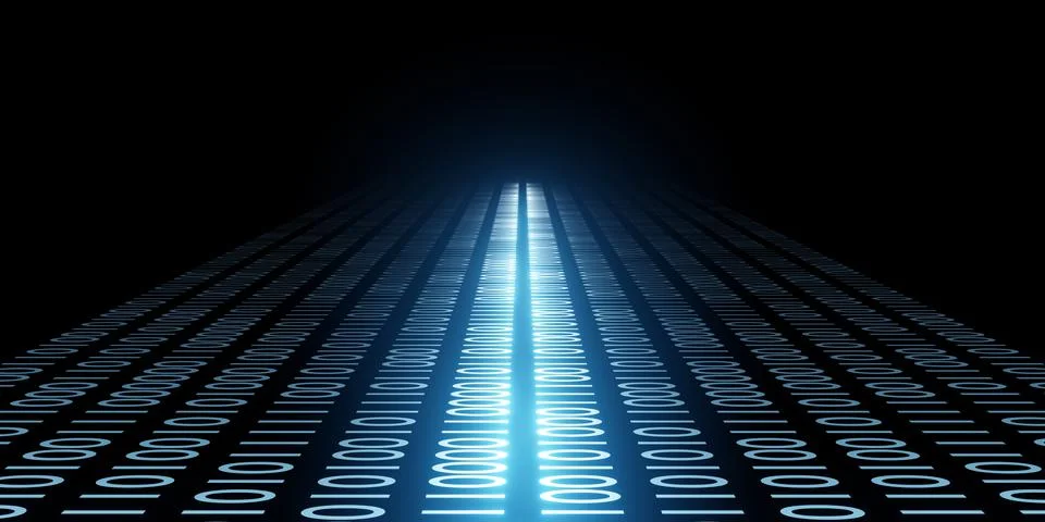 Binary code background abstract technology Digital binary data and secure dat Illustrazione stock