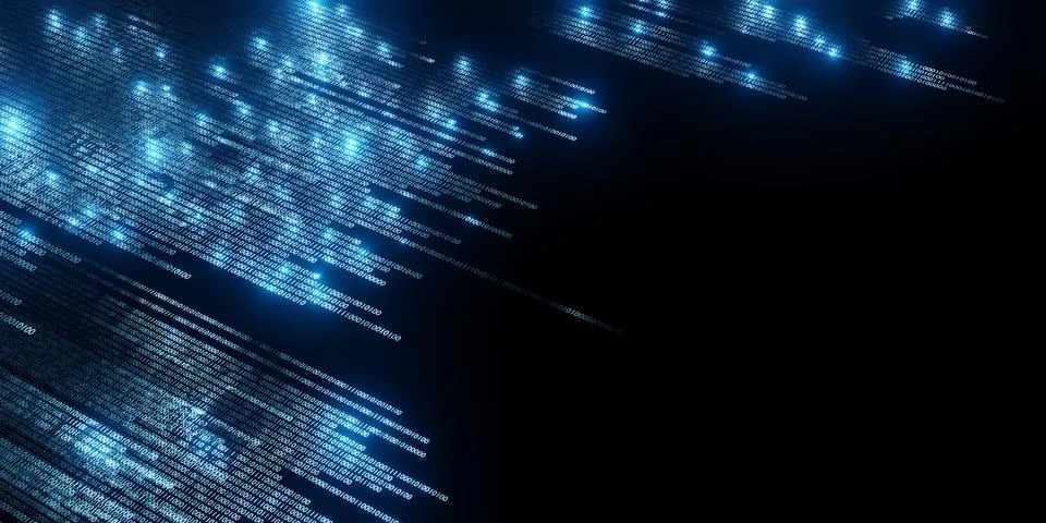 Binary code background abstract technology Digital binary data and secure dat Stock Illustration