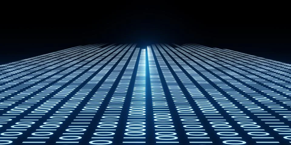 Binary code background abstract technology Digital binary data and secure dat Stock Illustration