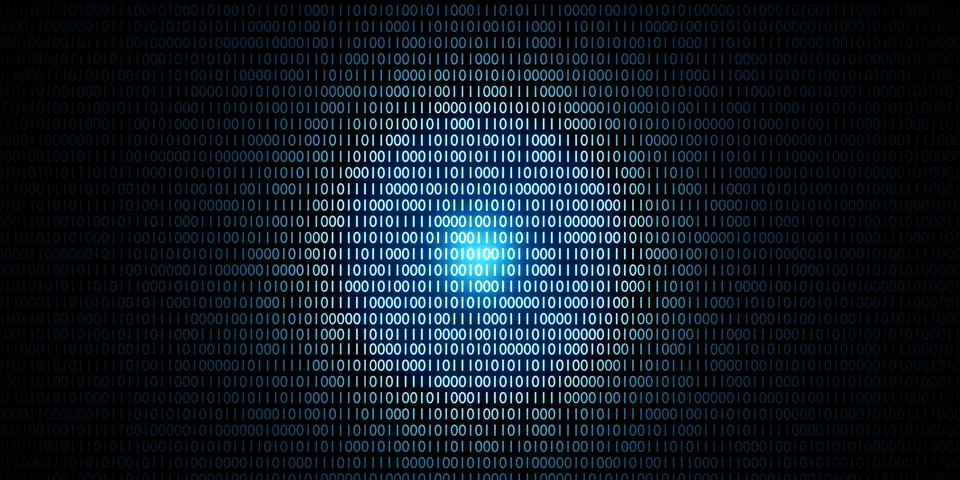 Binary code background abstract technology Digital binary data and secure dat Illustrazione stock