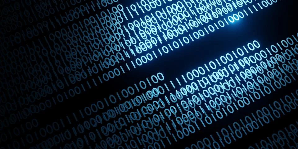 Binary code background abstract technology Digital binary data and secure d.. Stockillustratie