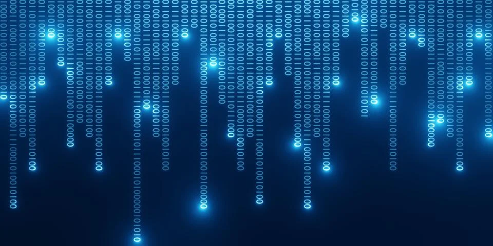 Binary code background abstract technology Digital binary data and secure d.. Stockillustratie