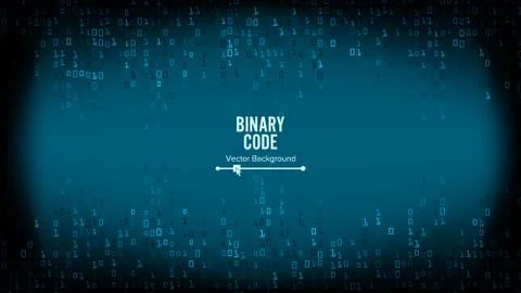 Binary Code Background . Algorithm Binary, Data Code, Decryption And Encoding Illustrazione stock
