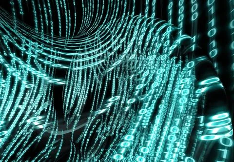 Binary code background binary code background on digital screen 3d render.... 스톡 사진