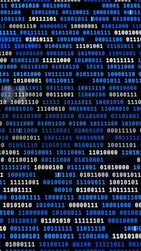 Binary code background with blue and white digital numbers 스톡 일러스트