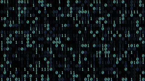 Binary Code, Background of Changing Blue Digital Numbers Stock Footage 240391878