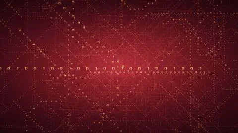 Binary Code Background. Cloud Computing, IOT And Artificial Intelligence (AI) Stock Illustration