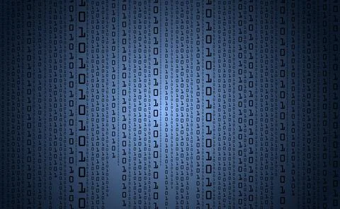 Binary code background. Digital binary data with streaming digital code. Futu Stock Illustration