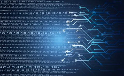 Binary code background. Digital binary data with streaming digital code. Fu.. Stock Photos