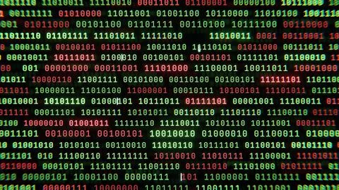 Binary code background with distortion for digital technology Stock Illustration