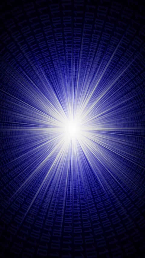 Binary code background with exploding star shape - 3D 4k animation Stock Footage 301308588