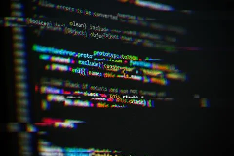 Binary code background with glitch effect Stock Photos