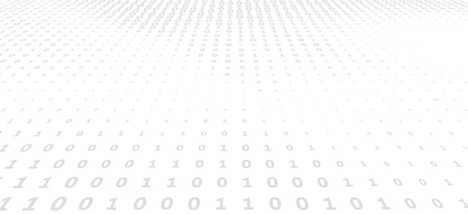Binary code background with gray digits on a white. Vector graphics Stock Illustration