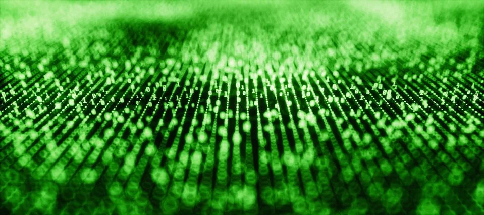 Binary Code Background Green Stock Illustration