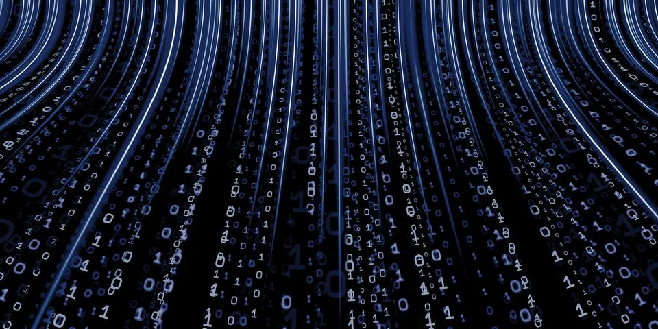 Binary code background hacker binary data computer hacking Technology of digi 库存插图