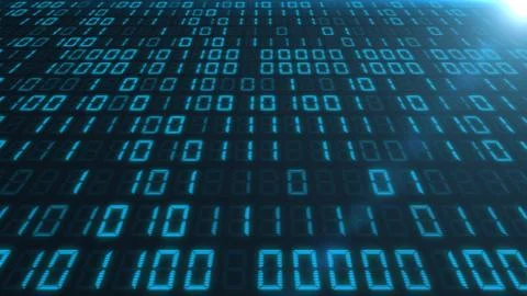 Binary code background from a tilted top view Stock Illustration