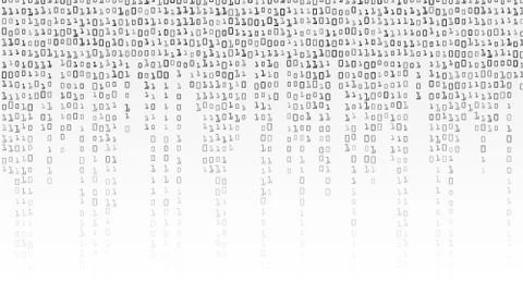 Binary Code Background Vector. Black And White Background With Digits On Screen Stock Illustration