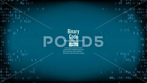 Binary Code Background Vector. High-Tech Matrix Background With Digits Stock Illustration
