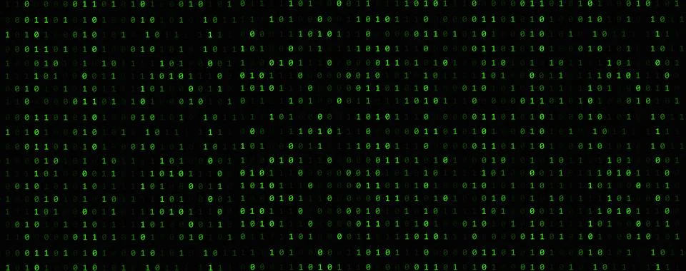 Binary Code backgrounds, a sequence of zero and one, green numbers, on a bl.. Illustrazione stock