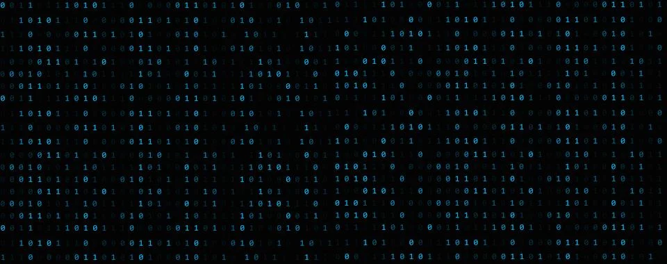 Binary Code backgrounds, a sequence of zero and one, blue numbers, on a bla.. Stock Illustration