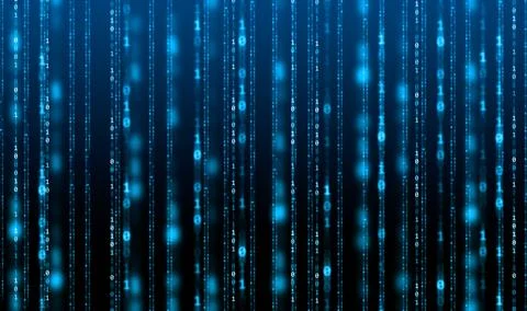 Binary Code backgrounds, a sequence of zero and one number on a blue backgr.. 스톡 일러스트