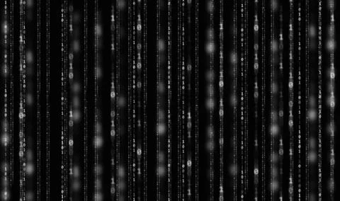 Binary Code backgrounds, a sequence of zero and one number on a black and w.. Stock Illustration