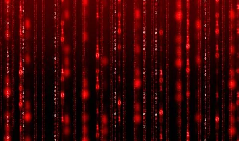 Binary Code backgrounds, a sequence of zero and one number on a red backgro.. Illustrazione stock