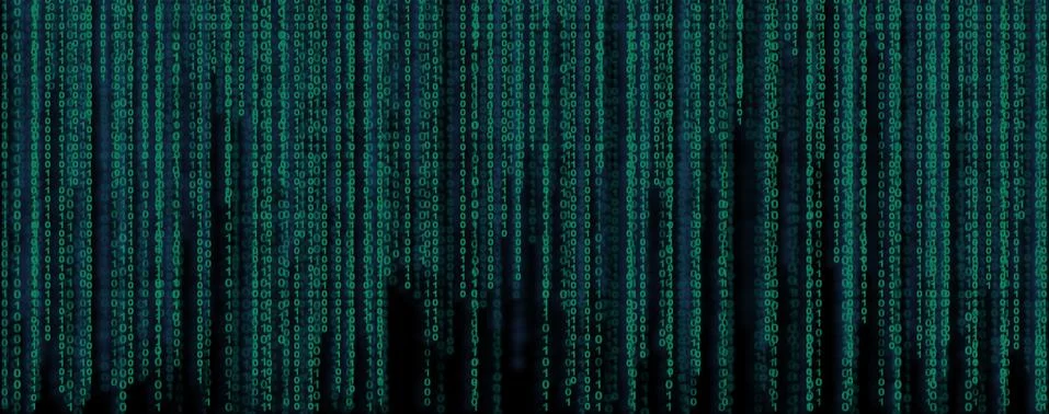 Binary code banner. Data and technology, decryption and encryption 스톡 사진