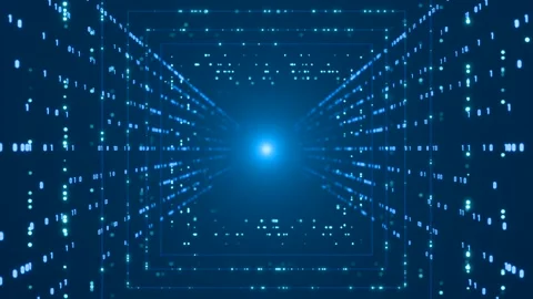 Binary code, big data, abstract digital bits in a futuristic environment spac Stock Footage 296831244